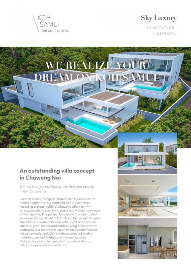Detached Seaview Villa 2 floors 2 Living Rooms, 3 Bedrooms, 4 Bathrooms.