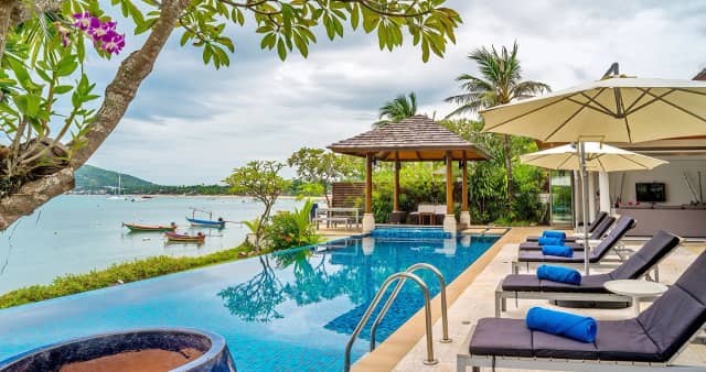 Beachfront 4-bedroom villa with infinity pool, private chef and full staff, Bophut