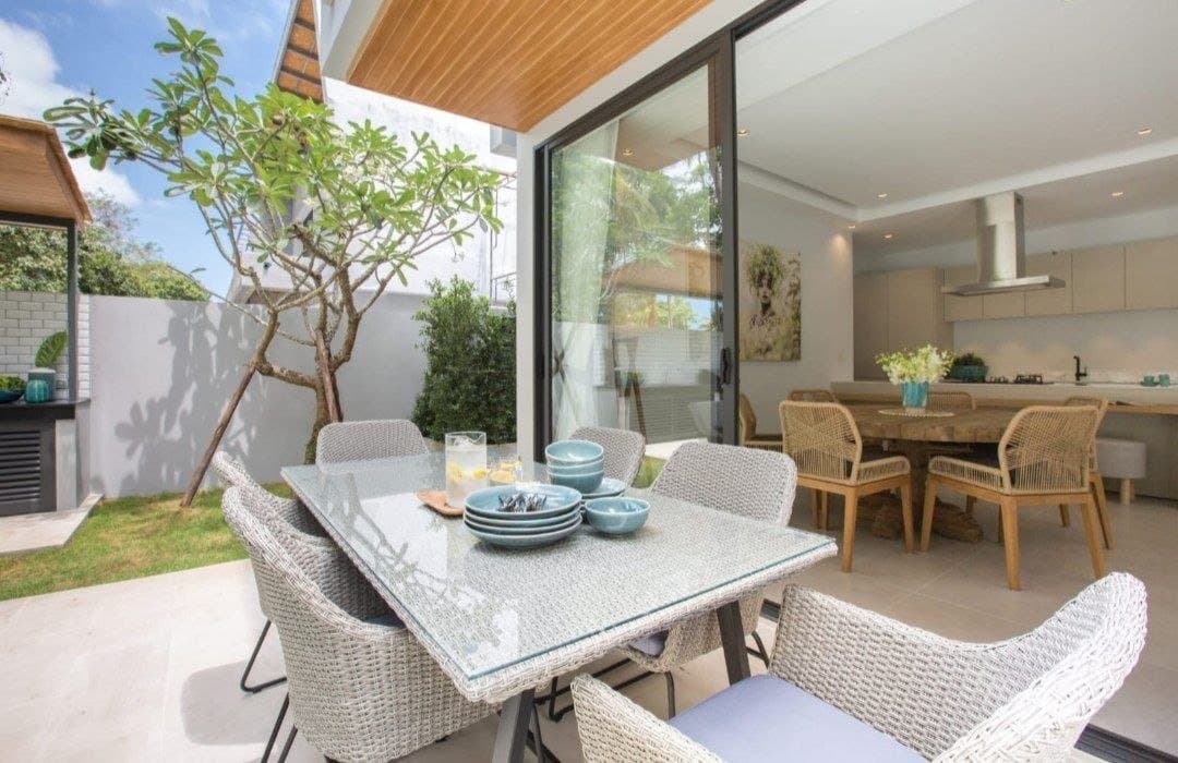 Modern 3-Bedroom Pool Villa for Sale in Bophut Beach — The villa's open-air wing