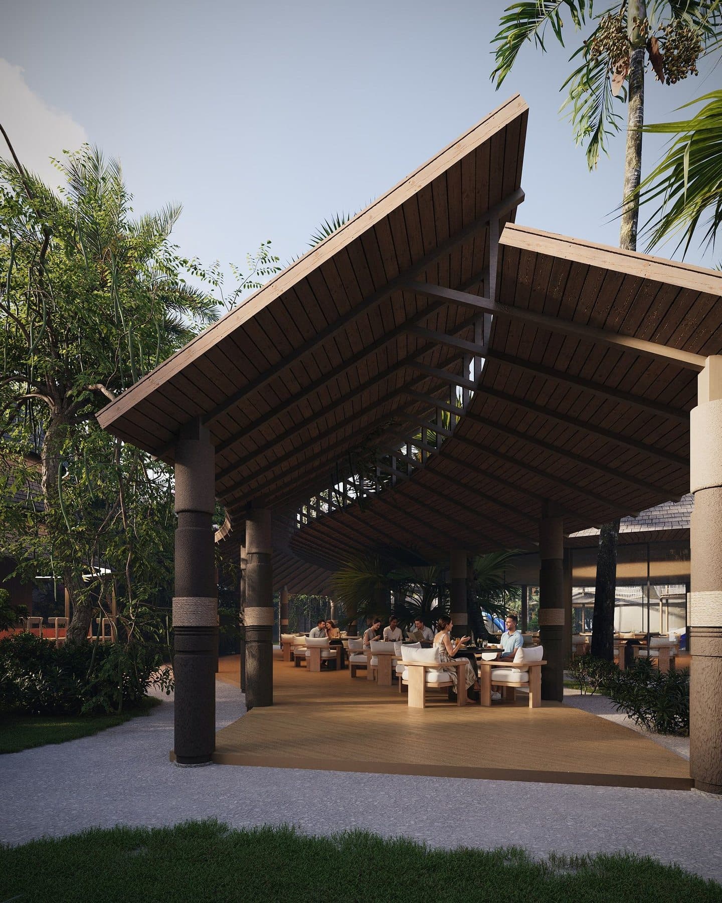 Three-bedroom villa in a gated resort estate, Maenam, Koh Samui — Ужин без машины