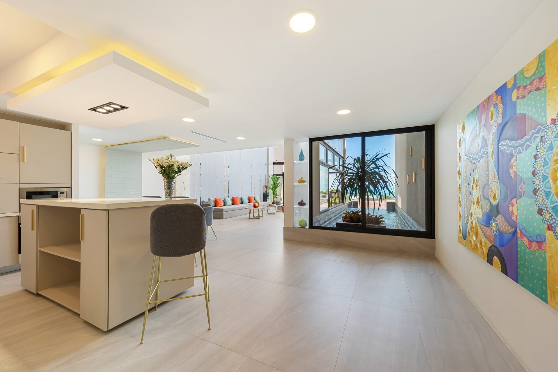 4-Bedroom Villa — Bang Rak — The pool sits inside the plan