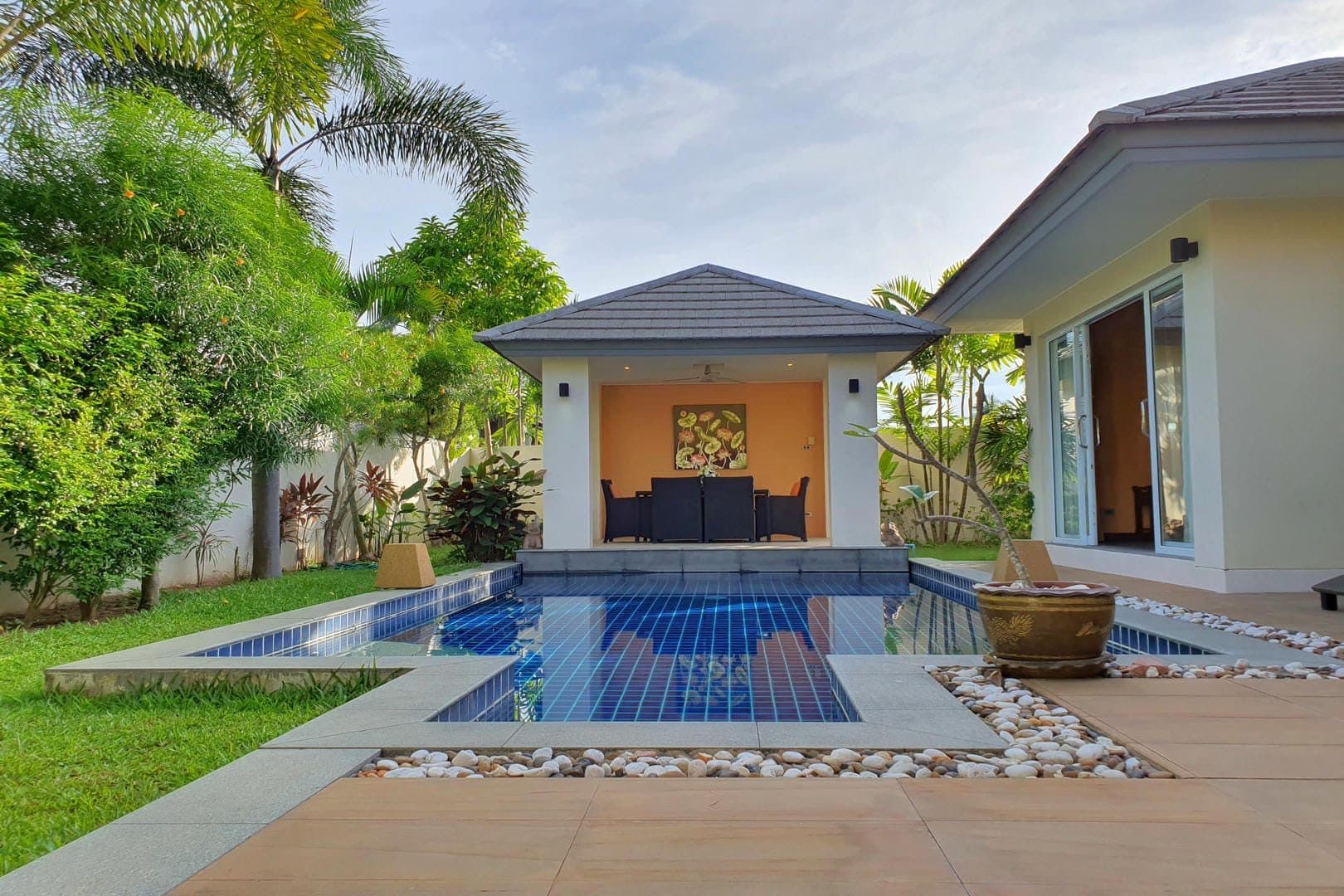 2-Bedroom Villa — Lipa Noi — A table set beside the water