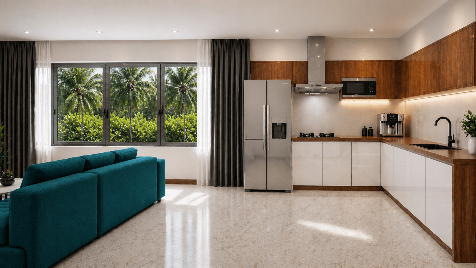 Luxury 3-Bedroom Villa with Private Pool in Maenam — Daily life in a single room