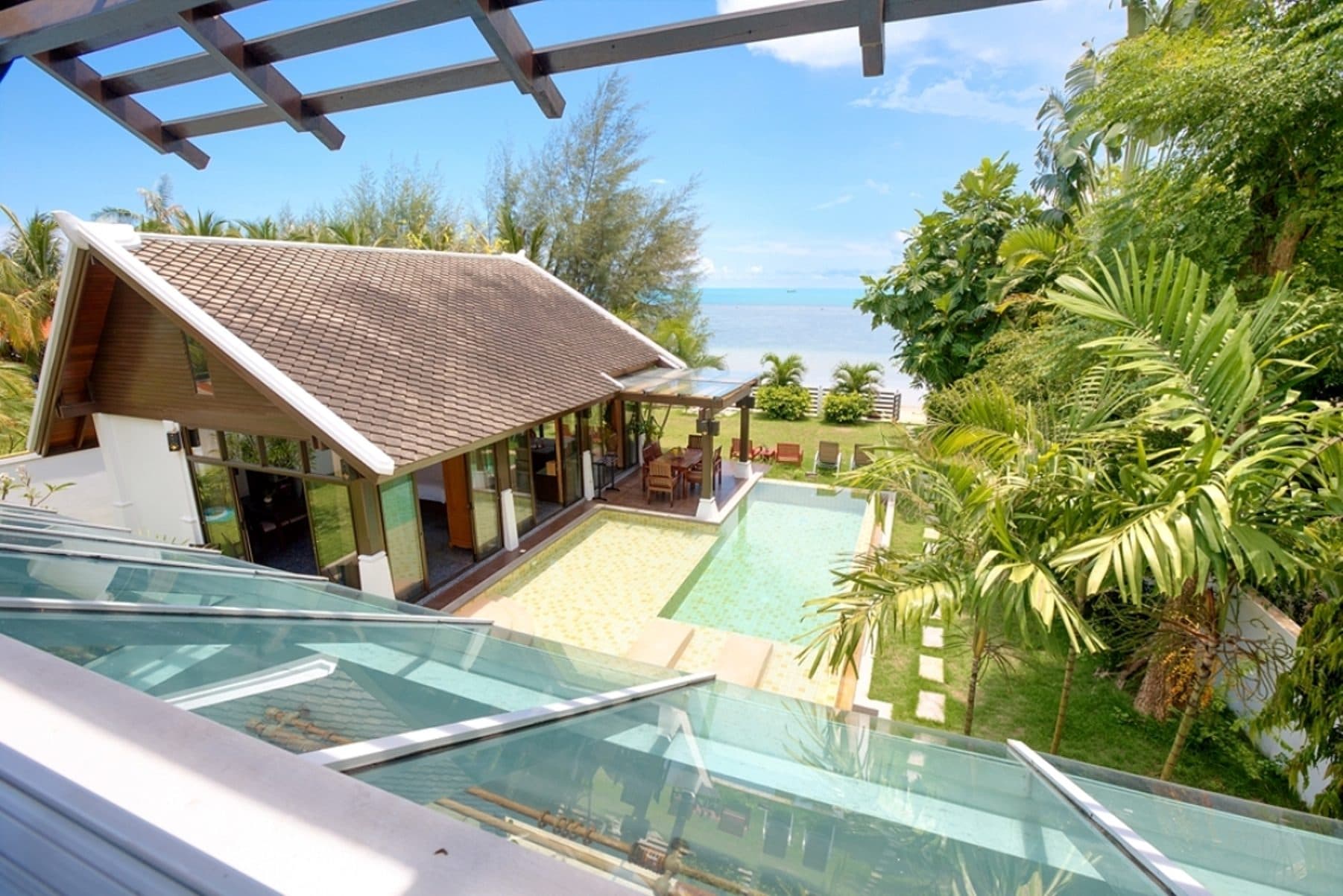 4-Bedroom Villa — Bang Po — Water set into the landscaped grass