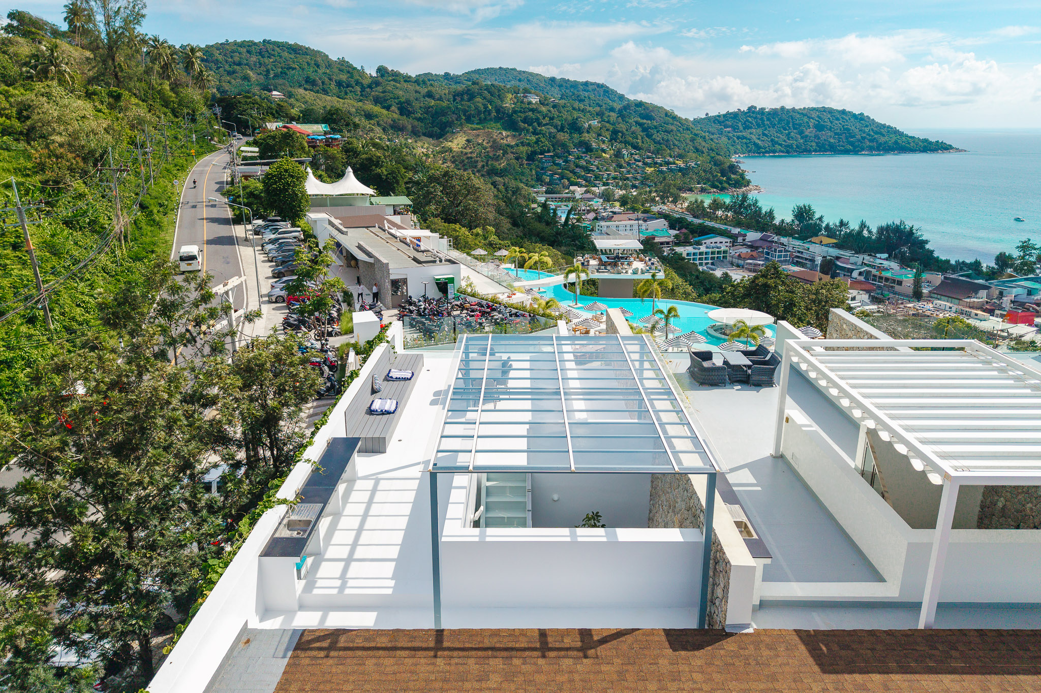 Sea-View 4-Bedroom Villa — Kata Noi — House and terrace on the slope